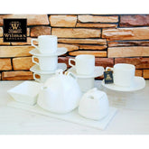 Wilmax Tee Tassen & Untertassen Set 6-teilig 200 ml Porzellan WL-993003/6C